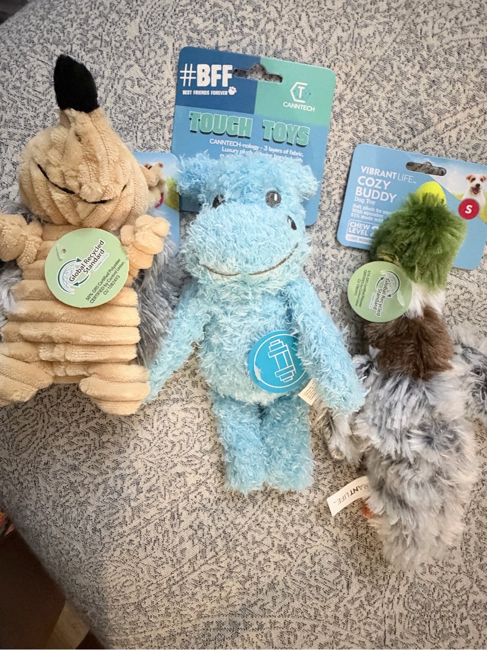 3 Pack Dog Plush Toys New With Tags Squeaky & Tough Toys